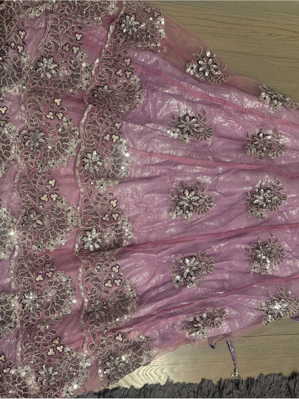 Lavender Purple Embroidered Lehenga Set w/ Matching Blouse & Dupatta